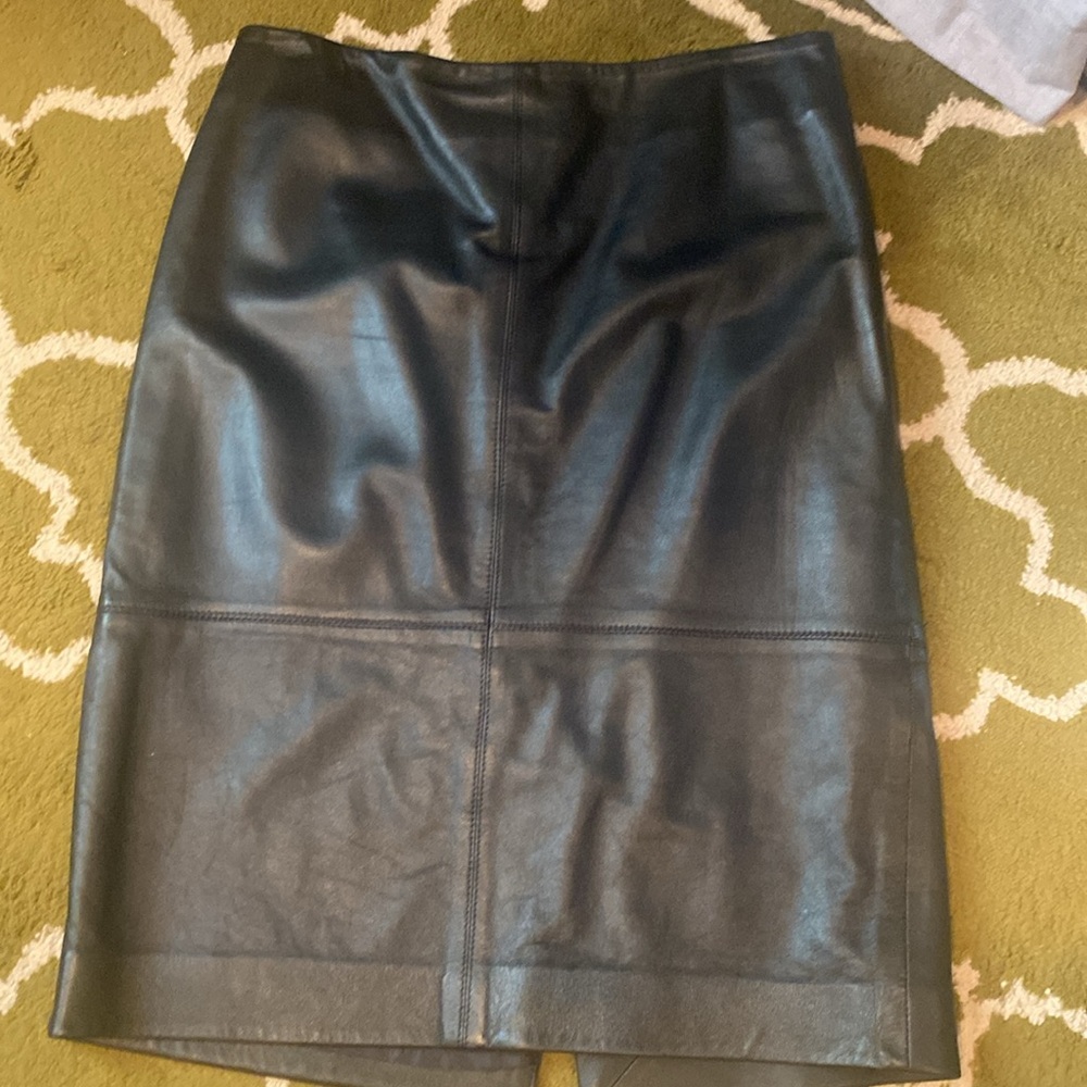 Talbots  Black Leather Skirt Size 4